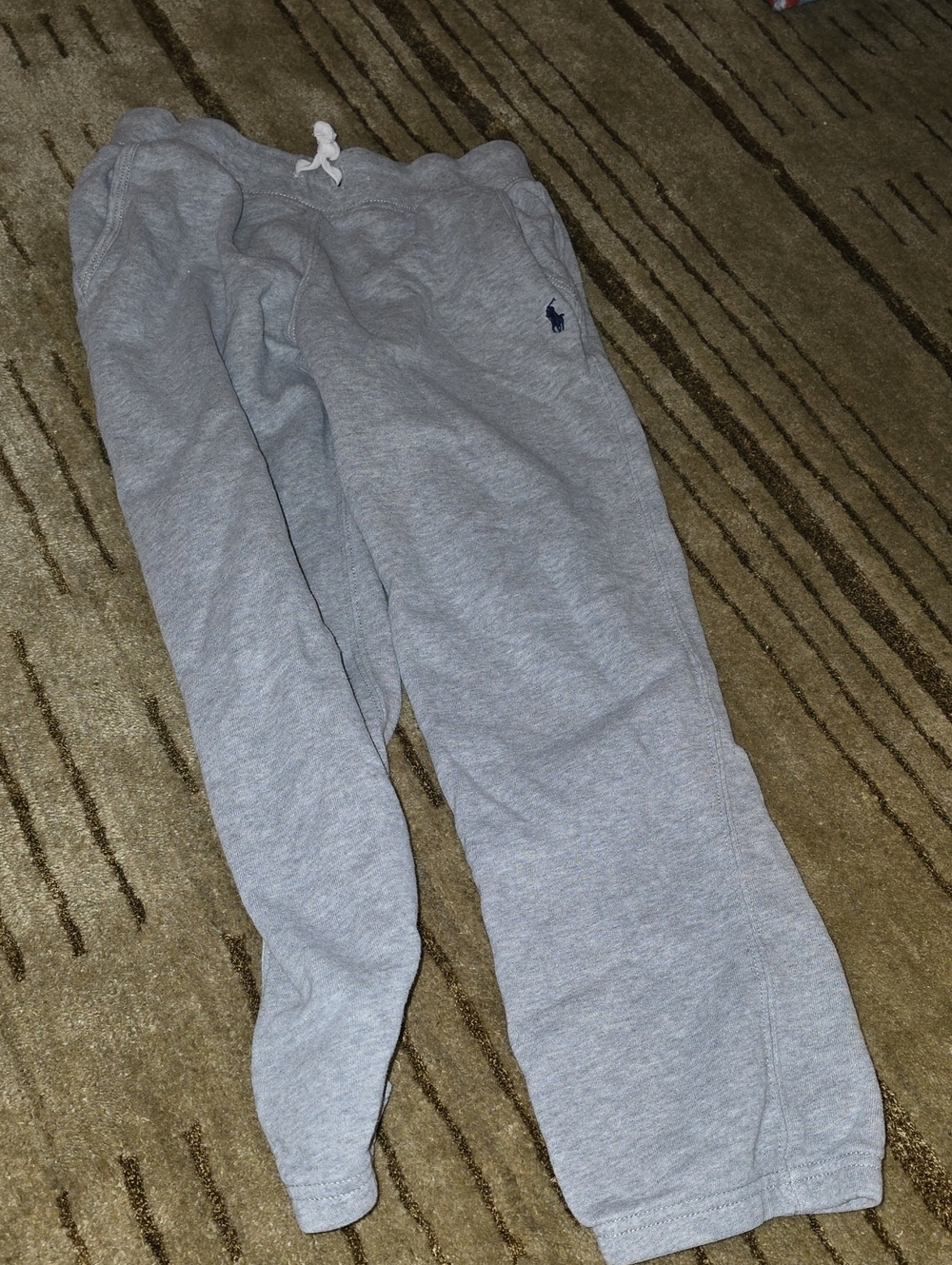 5/25 Ralph Lauren Light Gray Kids Fleece Joggers Size 10/12 ..